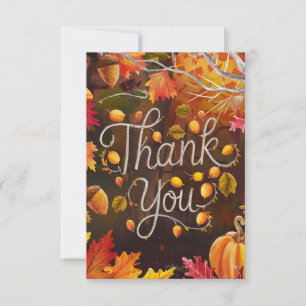 Editable Boho Autumn Fall Dankeskarte