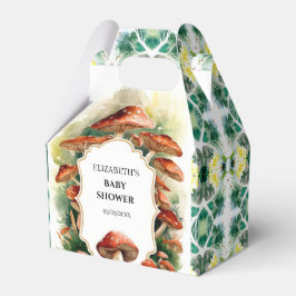 Editable Boho Mushroom Baby Dusche Geschenkschachtel