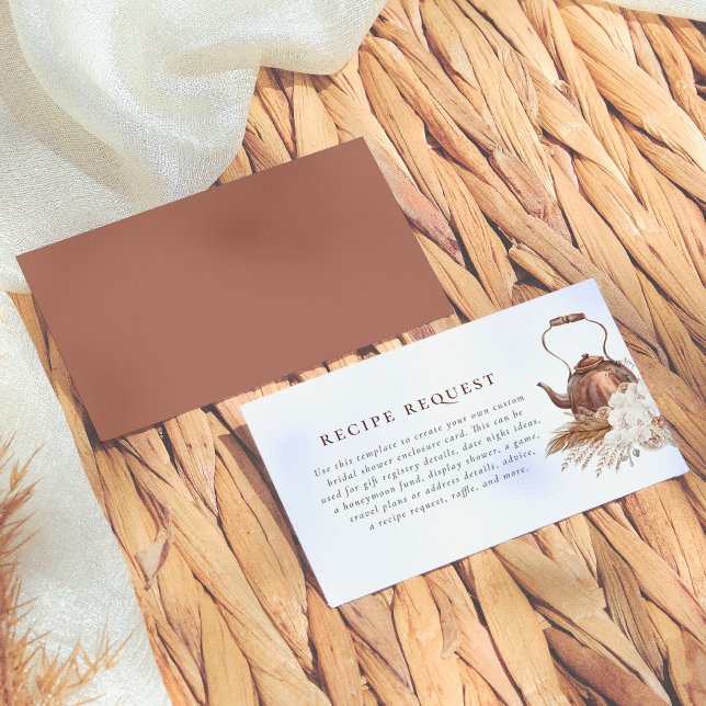 Editable Boho Pampas Terracotta Brautparty Begleitkarte (Von Creator hochgeladen)