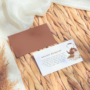 Editable Boho Pampas Terracotta Brautparty Begleitkarte