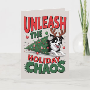 EDITABLE Border Collie Funny Hund Weihnachtskarte Feiertagskarte