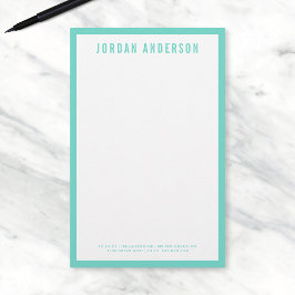 EDITABLE Border Color Modern Fett Name Briefpapier