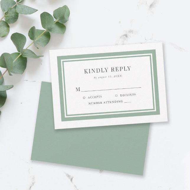 Editable Border Color Wedding RSVP Karte (Von Creator hochgeladen)