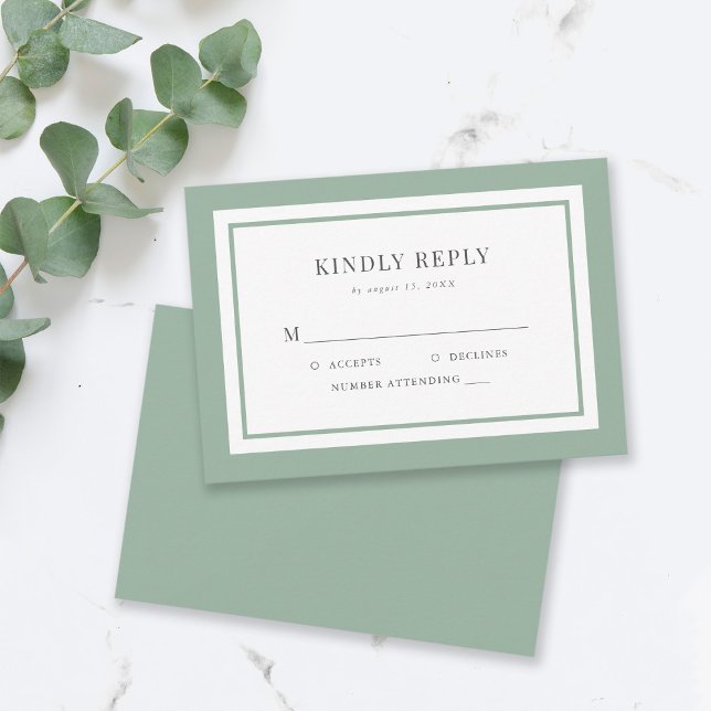 Editable Border Color Wedding RSVP Karte (Von Creator hochgeladen)