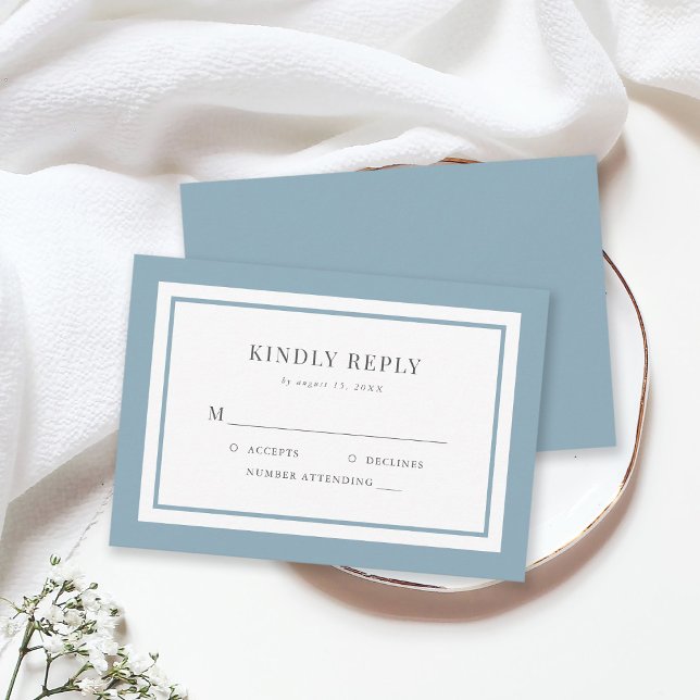 Editable Border Color Wedding RSVP Karte (Von Creator hochgeladen)