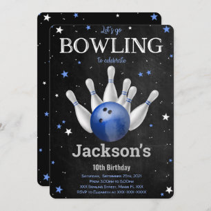 Editable Boy Bowling Einladung