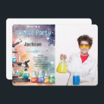 Editable Boy Science Birthday Party Foto Einladung<br><div class="desc">Editable Boy Science Birthday Party Foto Einladung</div>