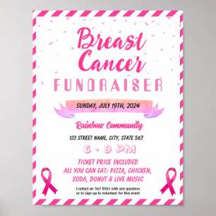 Editable Breast Cancer Benefit Fundraiser Vorlage Poster