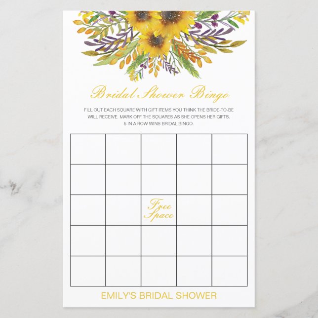 Editable Bridal Bingo Brautparty Game PRINTED (Vorderseite)