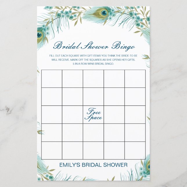 Editable Bridal Bingo Bridal Shower Game PRINTED (Vorderseite)