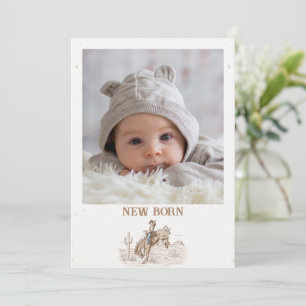 Editable Brown First Rodeo Monthly Banner Flag Einladung