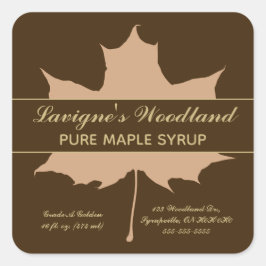 Editable Brown Maple Leaf Quadratischer Aufkleber