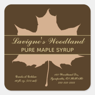 Editable Brown Maple Leaf Quadratischer Aufkleber