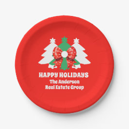 Editable Business Happy Holidays Weihnachts-Party Pappteller