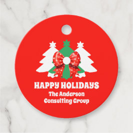 Editable Business Logo Happy Holidays Corporate Geschenkanhänger