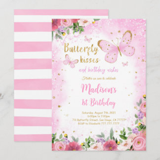 Editable Butterfly Einladung
