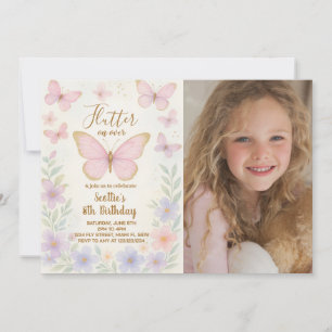 Editable Butterfly Geburtstagsparty Einladung