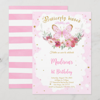 Editable Butterfly zum Geburtstag Einladung
