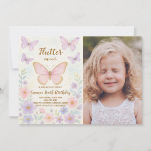 Editable Butterfly zum Geburtstag Einladung für Mä