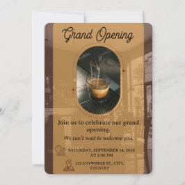 Editable Cafe Opening Invitation Card Design Einladung
