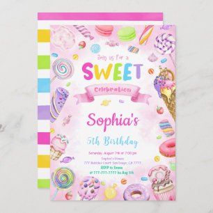 Editable Candy Birthday Einladung
