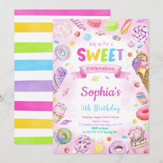 Editable Candy Birthday Einladung