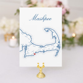 Editable Cape Cod Wedding Table Town Cards Mashpee Einladung