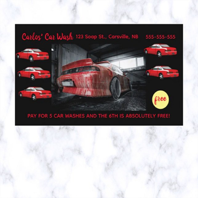 Editable Car Wash Loyalty Card Treuekarte (Von Creator hochgeladen)