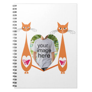 Editable Cat Liebe Herz Benutzerdefiniertes Design Notizblock