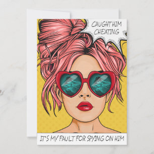 Editable Caun Cheat Pop Art Card Einladung
