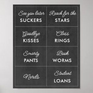 Editable Chalkboard Abschluss Candy Bar Signs Poster