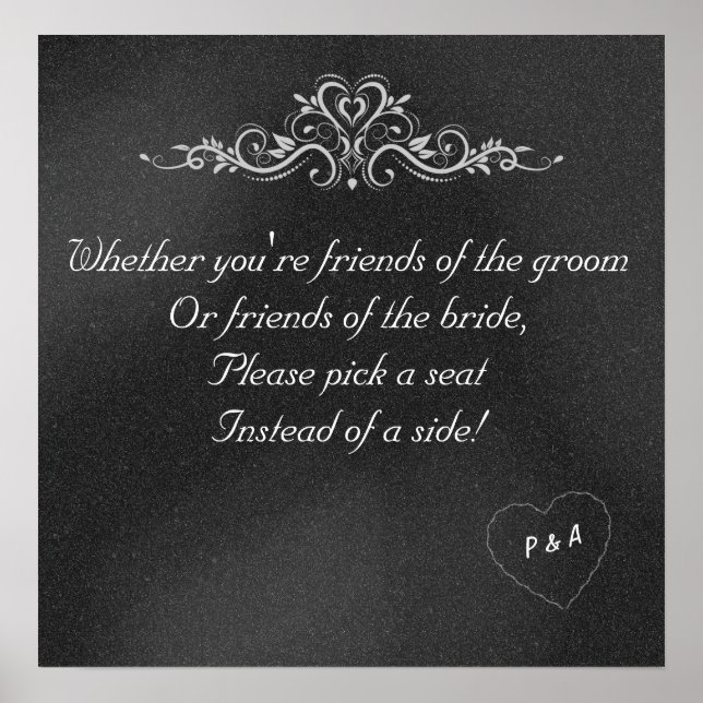 Editable Chalkboard Wedding Poster (Vorne)