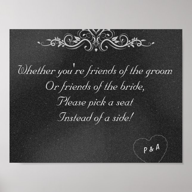 Editable Chalkboard Wedding Poster (Vorne)