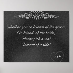 Editable Chalkboard Wedding Seating Poster