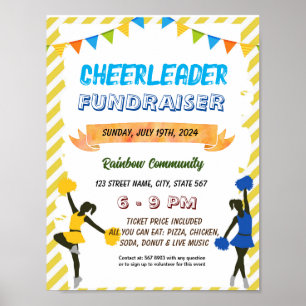 Editable Cheerleader Fundraiser Flyer Poster