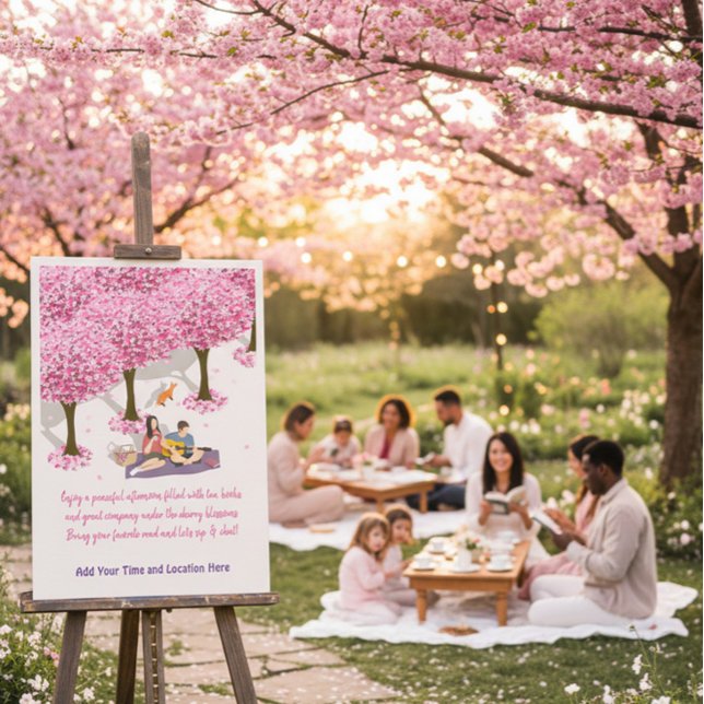 Editable Cherry Blossom Picnic Poster  (Von Creator hochgeladen)