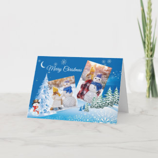 Editable Christmas card with personal photos Feiertagskarte