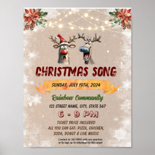 Editable Christmas Carol Gesang Flyer Poster