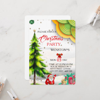 Editable Christmas Party Invitation, Printable  Einladung