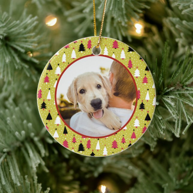 Editable Christmas Pet Photo Decoration Keramik Ornament (Baum)