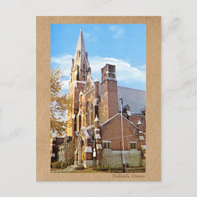 Editable Church Foto der 1970er Jahre Vintag Postkarte (Vorderseite)