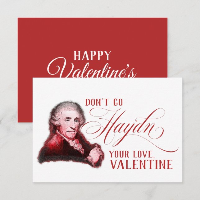 EDITABLE Classic Music mit Haydn Valentine Card Einladung (Vorne/Hinten)