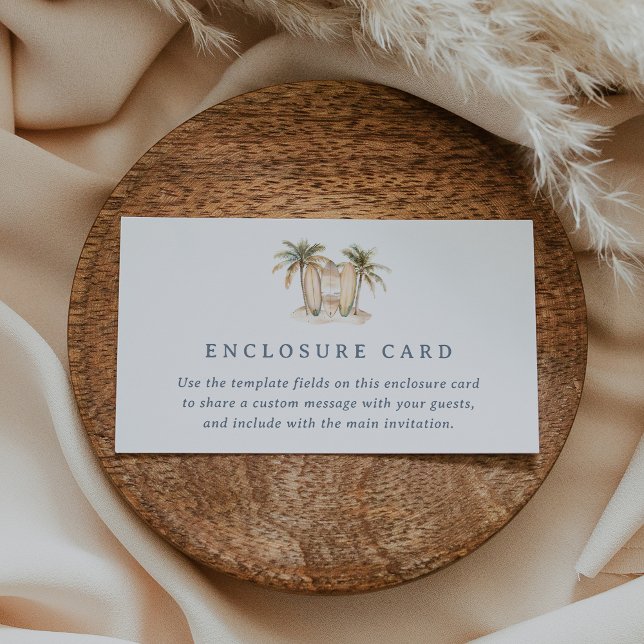 Editable Coastal Surf Babydusche Umschließkarte Begleitkarte (Von Creator hochgeladen)