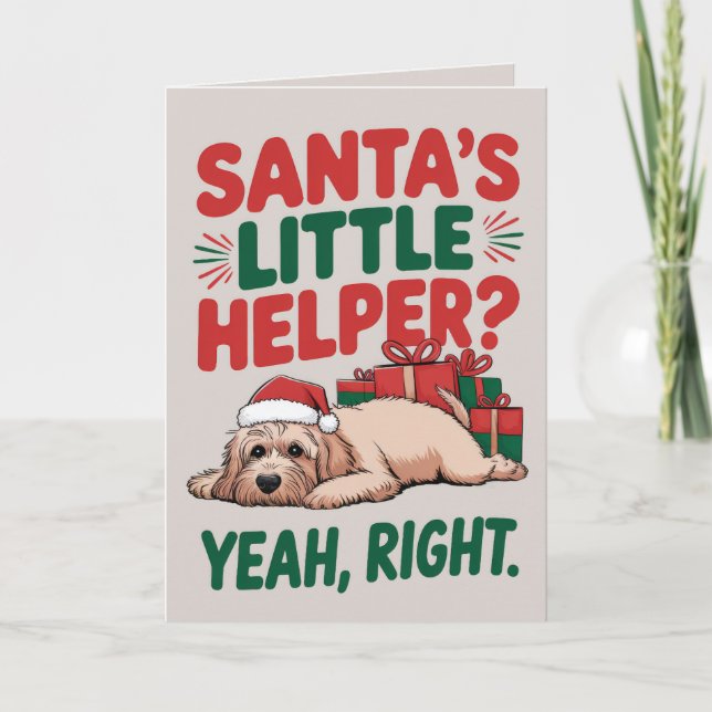 EDITABLE Cockapoo Funny Hund Weihnachtskarte Feiertagskarte (Vorderseite)