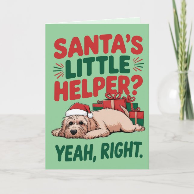 EDITABLE Cockapoo Funny Hund Weihnachtskarte Feiertagskarte (Vorderseite)