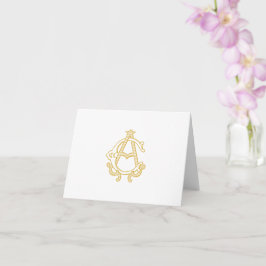 EDITABLE COLOR AC monogram CA monogram Vielen Dank Karte