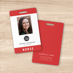 Editable Color Add Logo Medical Employee Foto ID Ausweis
