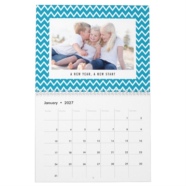 Editable Color and Capture Modern Foto Calendar Kalender (Jan 2027)