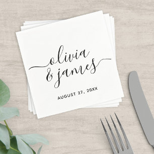 Editable Color Calligraphy Script Wedding Serviette