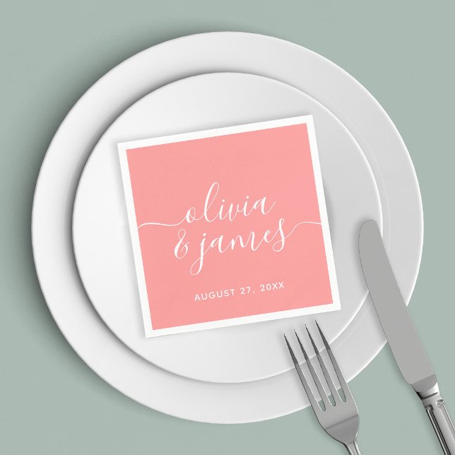 Editable Color Calligraphy Script Wedding Serviette (Von Creator hochgeladen)